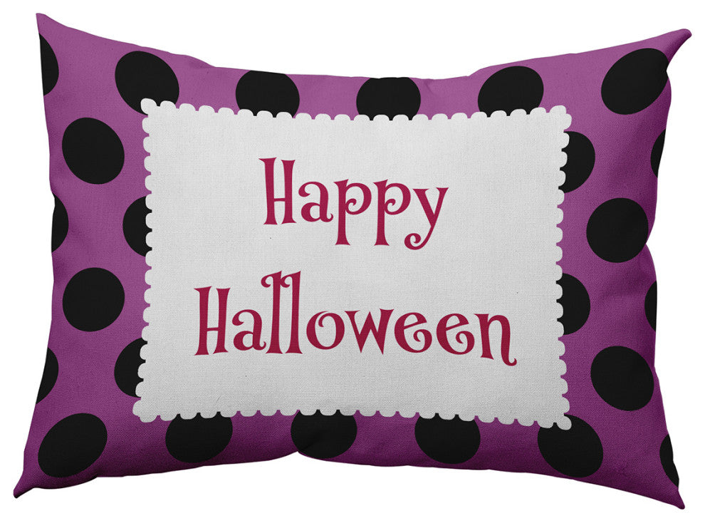 Happy Halloween Dots Accent Pillow, Orchid, 14"x20"