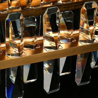 LNC Combrocollia 43.3" Modern Linear LED Crystal Kitchen Island Pendant