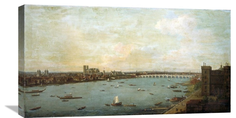 "The City of Westminster From Lambeth" Artwork, 30" x 16"