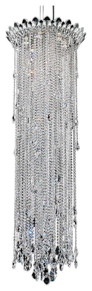 Trilliane Strands 6-Light Pendant in Stainless Steel With Clear Heritage Crystal