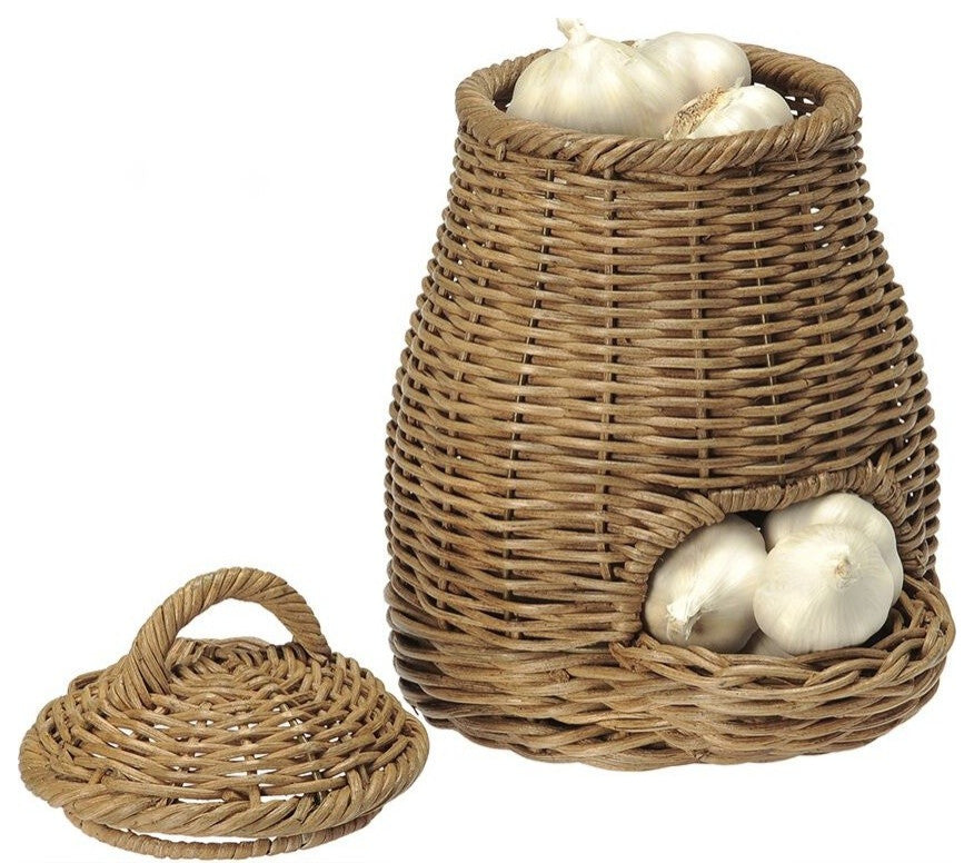 Wicker Garlic Basket, Fruit and Vegetable Storage Basket, Small