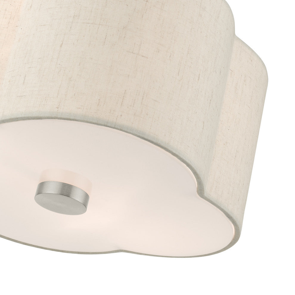 Brushed Nickel French Country, Floral, Transitional, Semi Flush