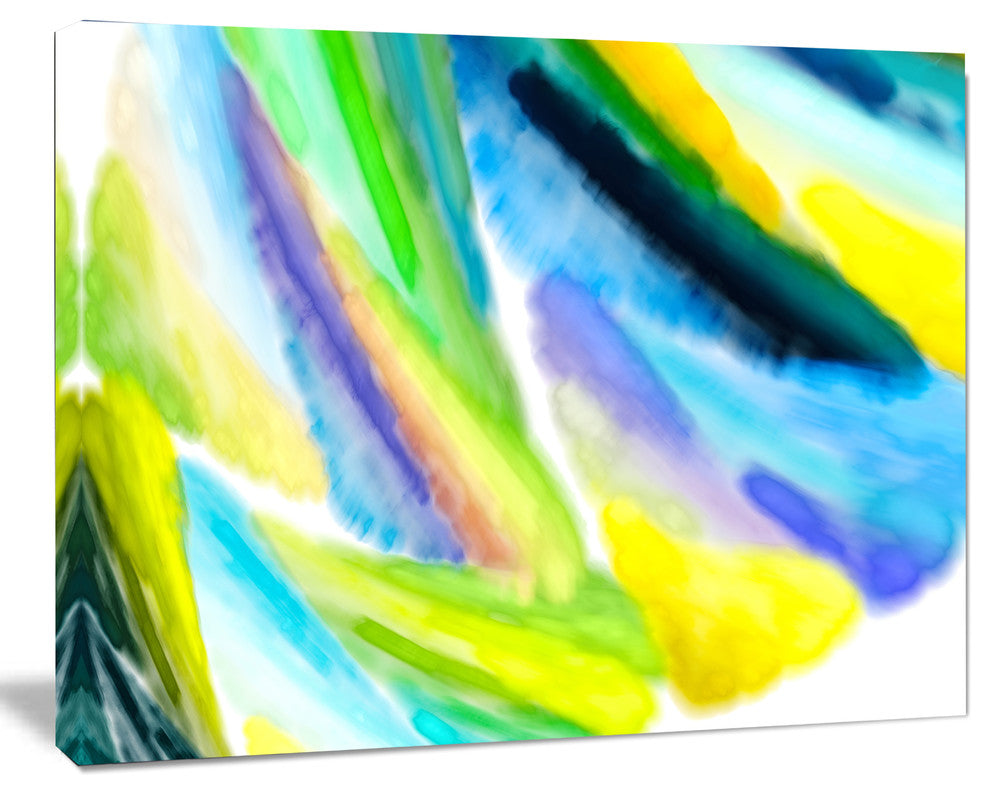 Green Vibrant Brushstrokes, Abstract Canvas Art Print, 20x12