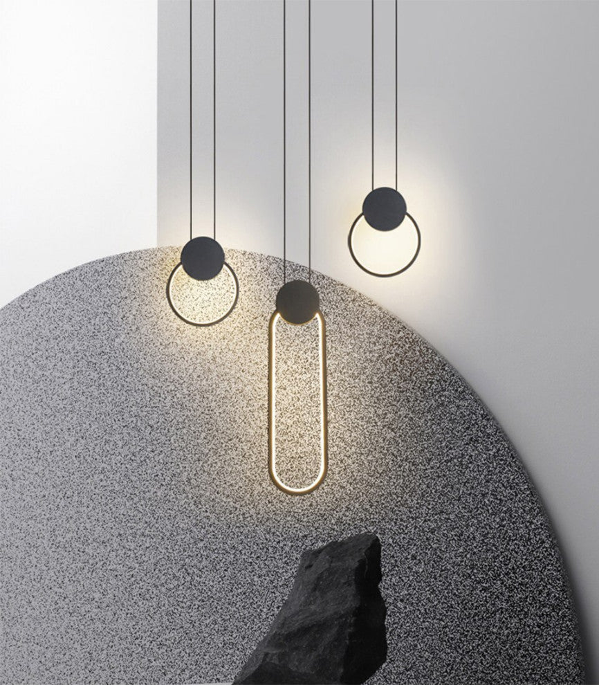 MIRODEMIÂ® Bouyon | Modern LED Minimalist Creative Long Pendant Light, Round