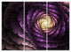 "Fractal Flower Light Purple Digital" Metal Wall Art, 3 Panels, 36"x28"