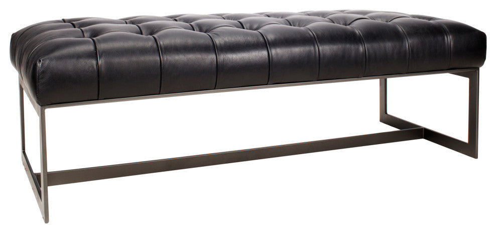 Wyatt Leather Bench Black