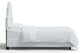 High Arched Bed With Border, Velvet White, King