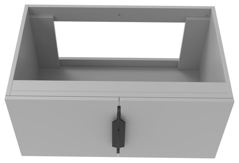 CastelloUSA Alpine 30" Wall Mounted Vanity, Base Only, Gray, Black Handles