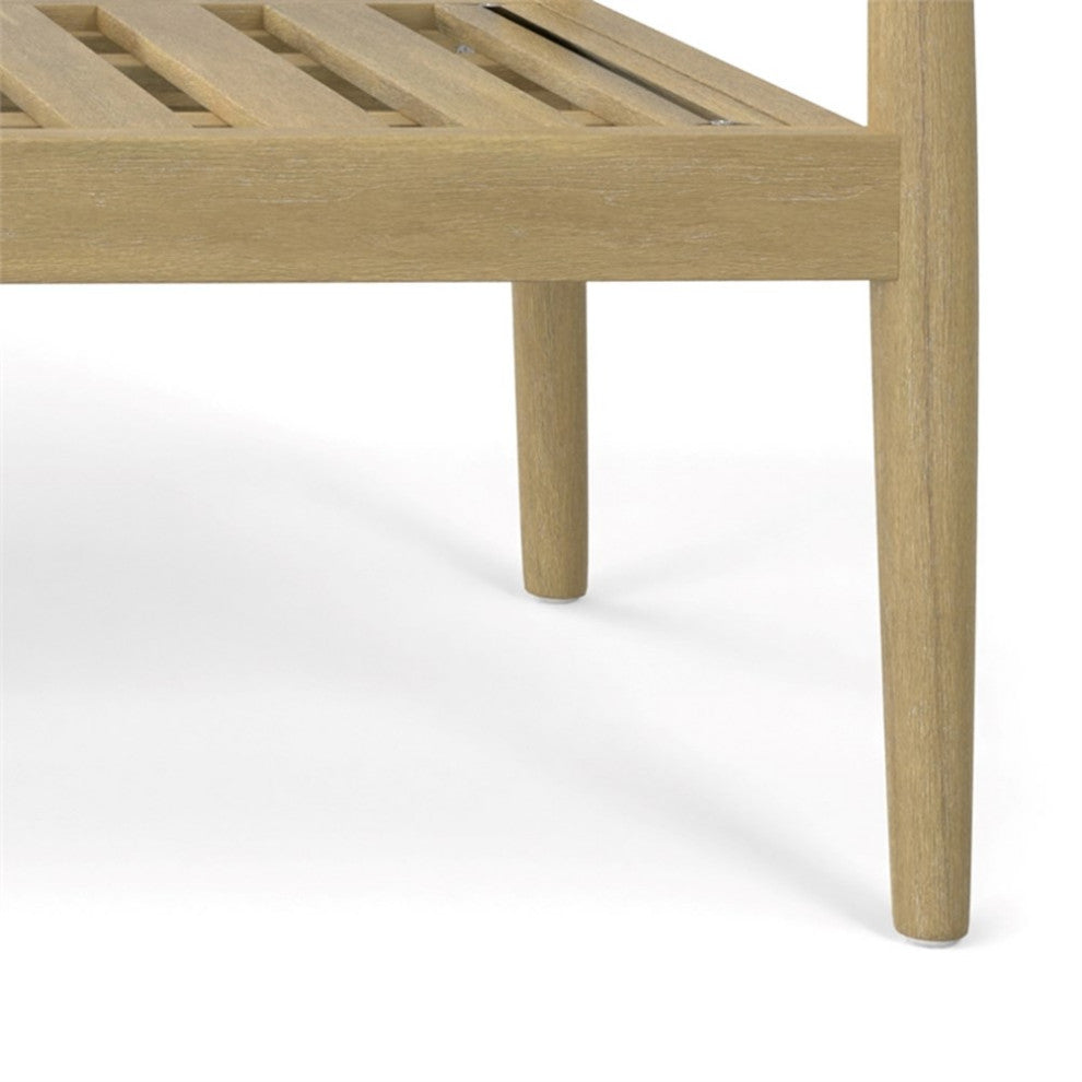 Bayshore 59 inch Wide Contemporary Outdoor Sofa in Natural Polyester Fabric