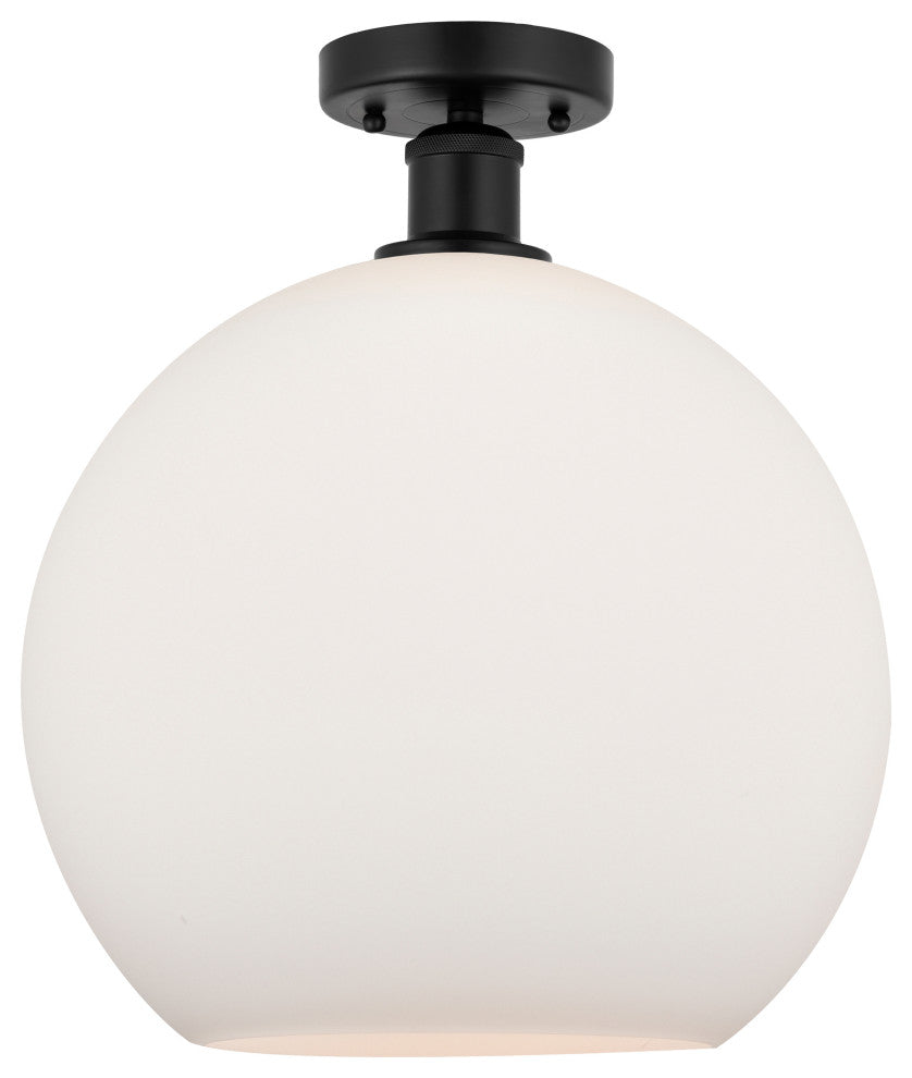 Innovations 616-1F-BK-G121-12 1 Light Semi-Flush Mount, Matte Black