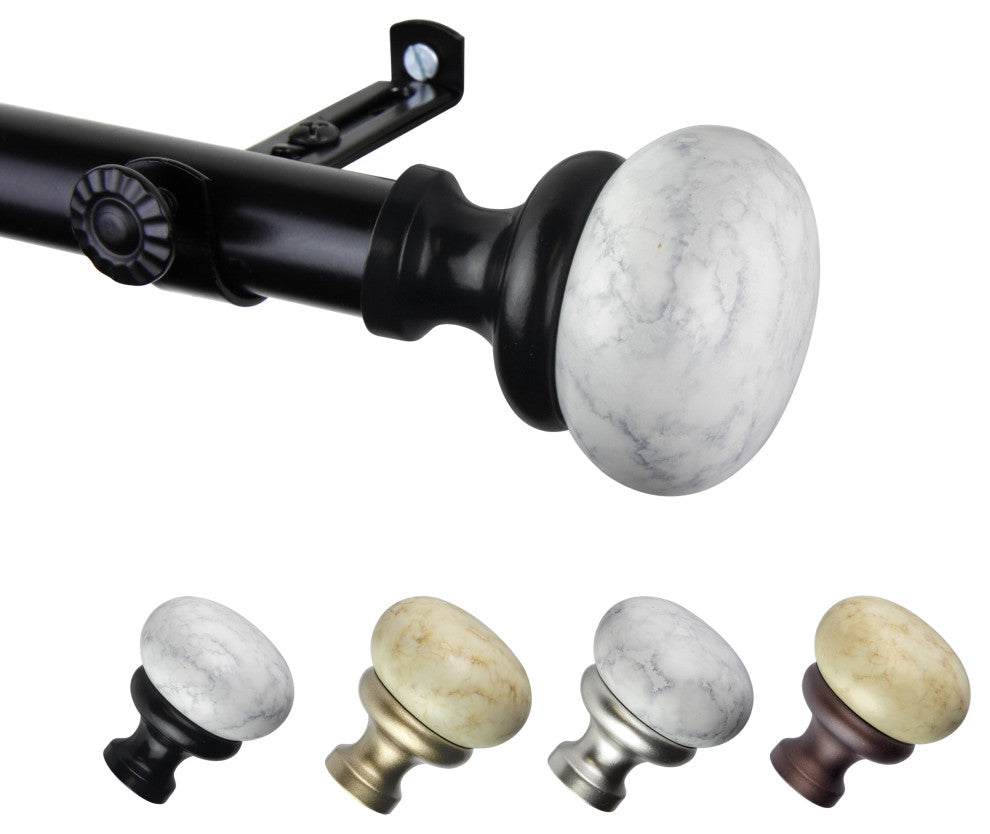 Creola 13/16" Curtain Rod, Black, 28-48"