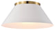 Dover 3-Light Large Flush Mount Fixture, White With Vintage Brass
