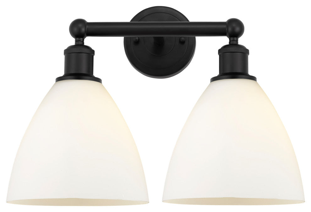 Innovations 616-2W-BK-GBD-751 2 Light Bath Vanity Light, Matte Black