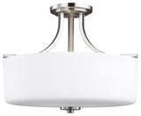 Canfield 3-Light Semi-Flush Mount, Brushed Nickel