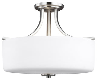 Canfield 3-Light Semi-Flush Mount, Brushed Nickel