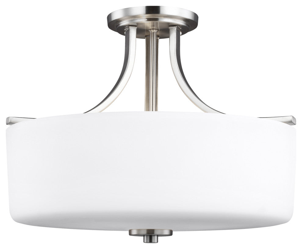Canfield 3-Light Semi-Flush Mount, Brushed Nickel