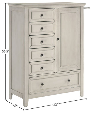 San Mateo 6-Drawer Wooden Youth Chest, Rustic White