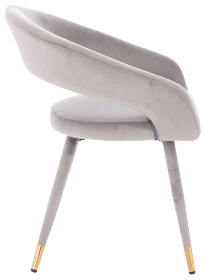 Darius Velvet Dining Chair (set of 4 ), Grey