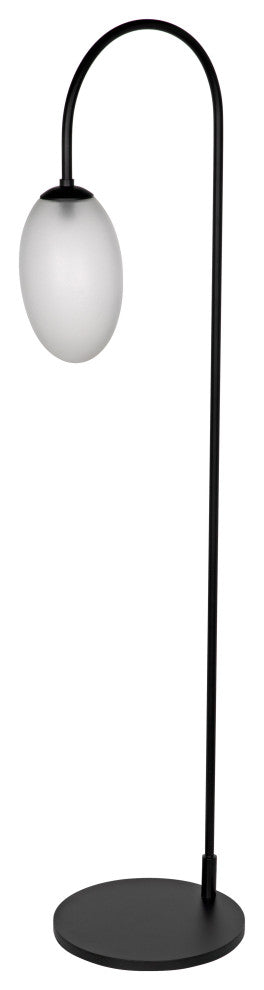 Swan Floor Lamp, Black Steel