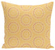 Happiness Is? Floral Print Outdoor Pillow, Lemon, 20"x20"