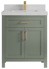 Cambridge 30" Single Sink Bath Vanity in Evergreen 2" Carrara Quartz