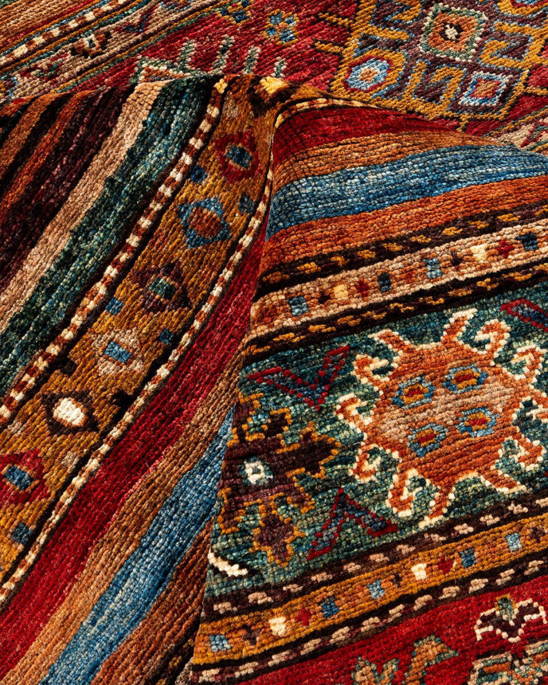 Tribal One-of-a-Kind Hand-Knotted Area Rug Red, 8' 4" x 9' 10"