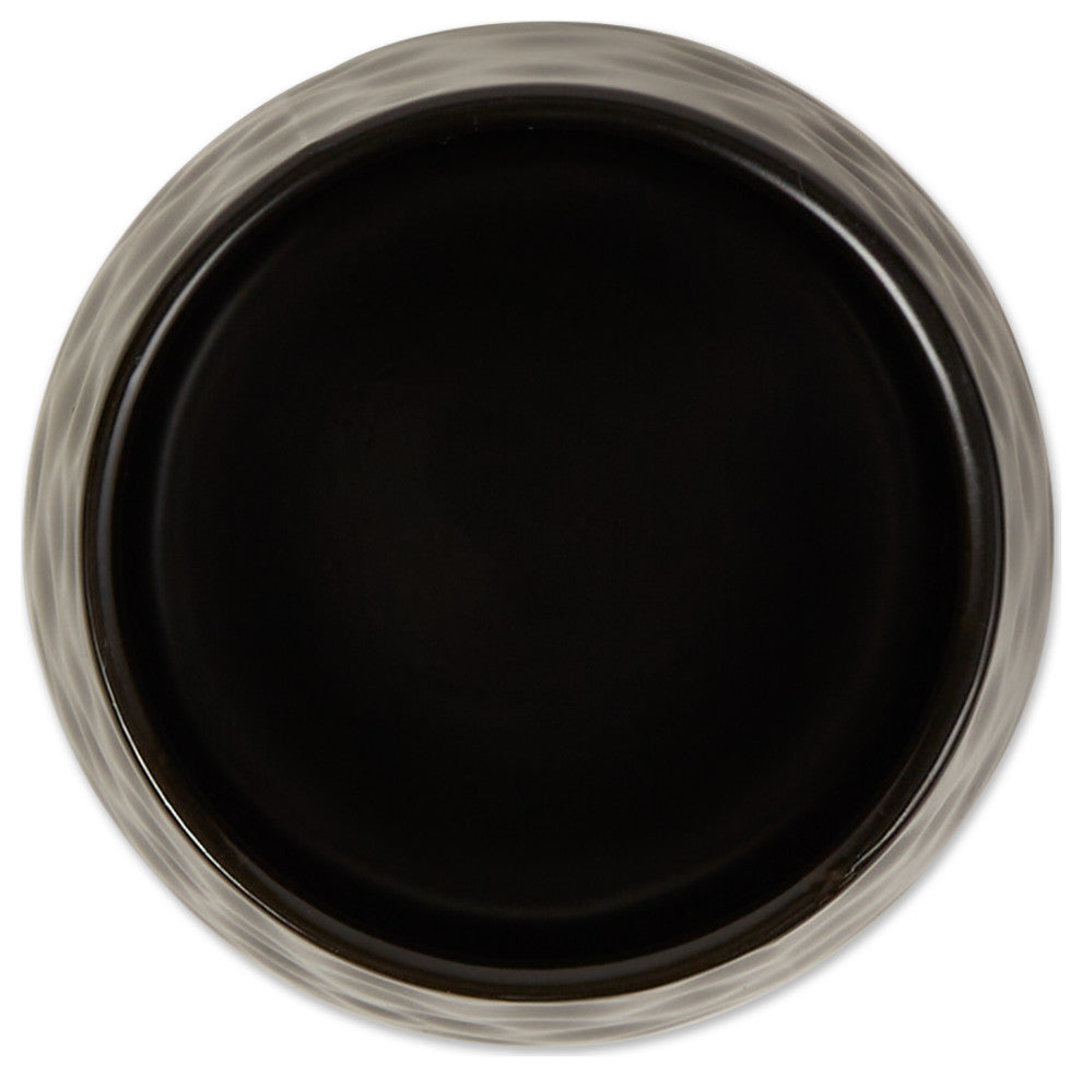 Black Matte Dimple Texture Ceramic Canister (Set of 2)
