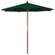 7.5' Wood Umbrella, Forest Green