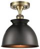 Innovations 516-1C-AB-M14-BK-LED 1 Light Semi-Flush Mount, Antique Brass