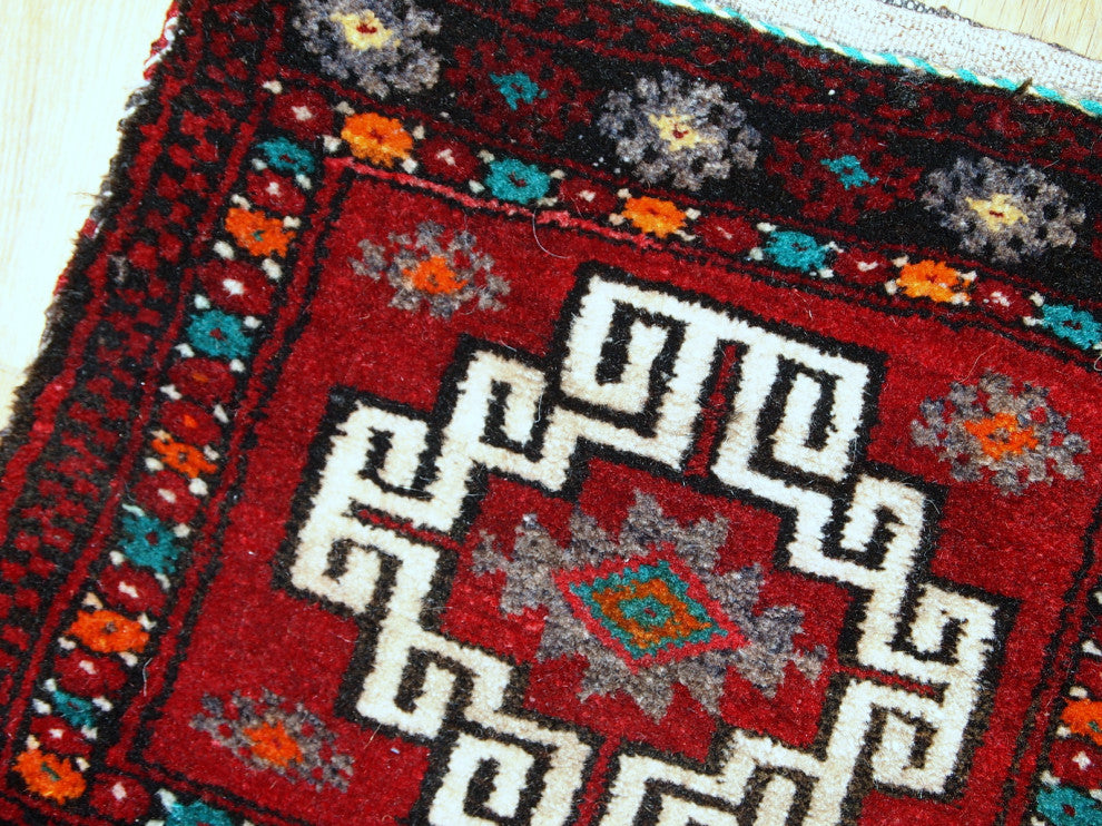 Handmade vintage Turkish Anatolian bag 1.1' x 1.1' ( 34cm x 34cm ) 1970