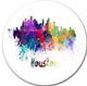 Houston Skyline, Cityscape Large Disc Metal Wall Art, 23"