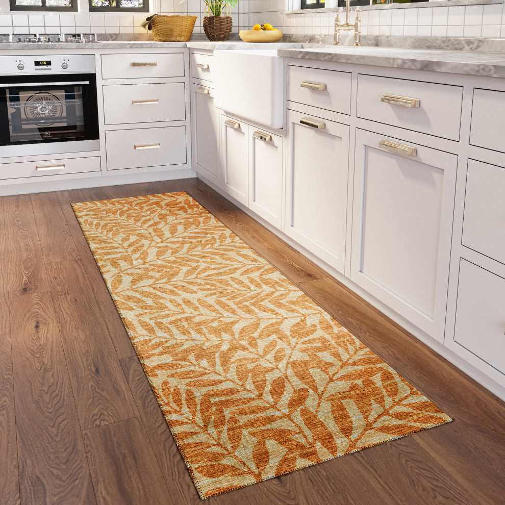 Indoor/Outdoor Sedona SN5 Wheat Machine Washable 2'3" x 12' Runner Rug