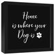 Home Is Where Your Dog Is Black Framed Canvas, 12x12