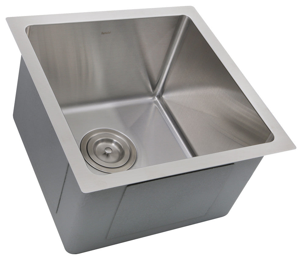 Nantucket Sinks 15" Pro Series Square Undermount Stainless Steel Bar/Prep Sink