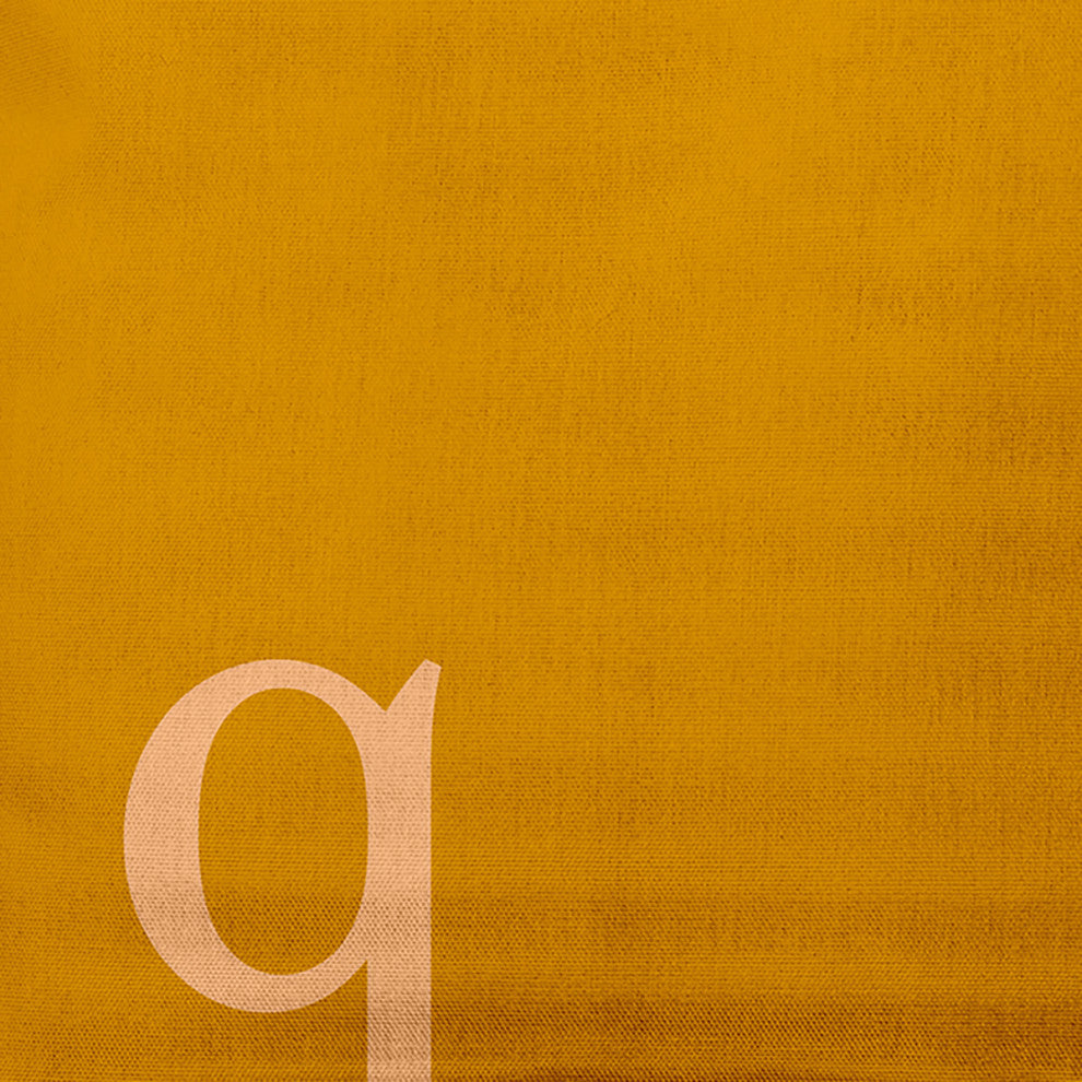 18"x18" Modern Monogram Decorative Throw Pillow, Autumn Gold