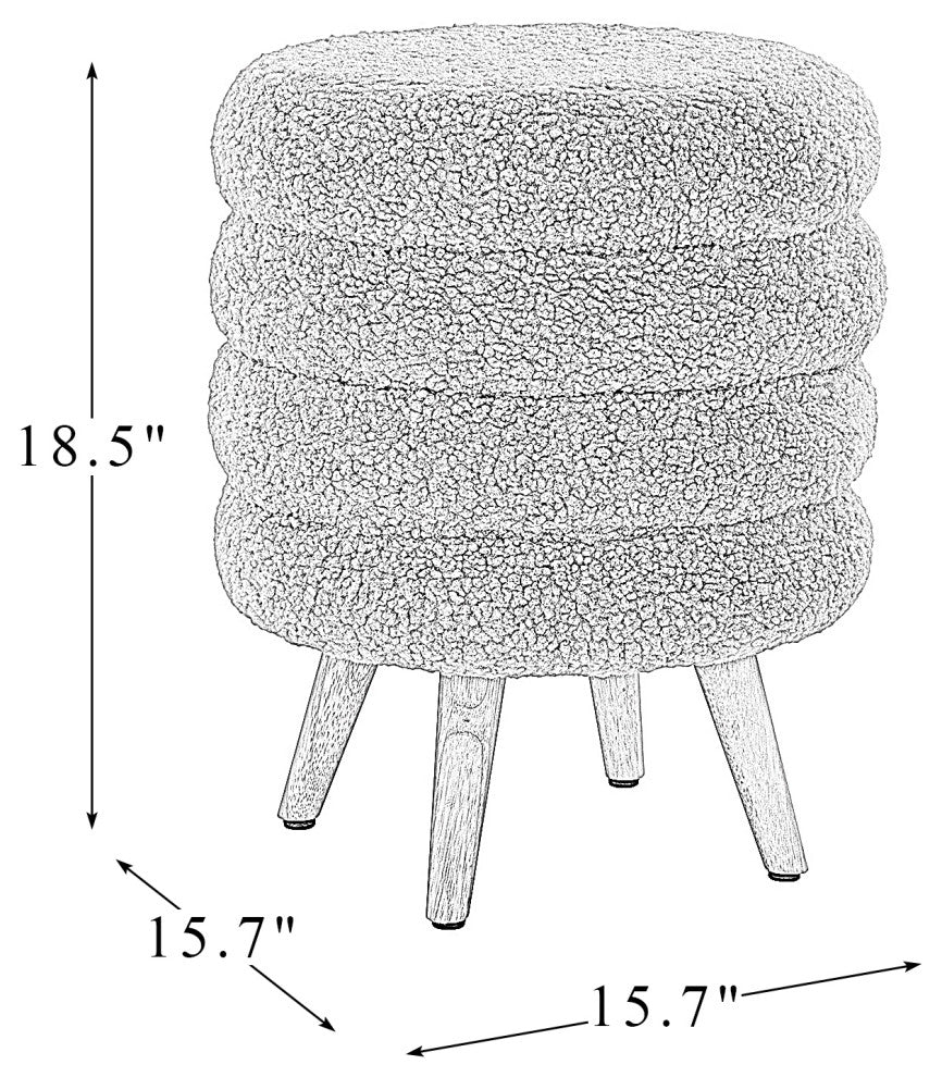 Flavio 15.7"W Ottoman, Ivory