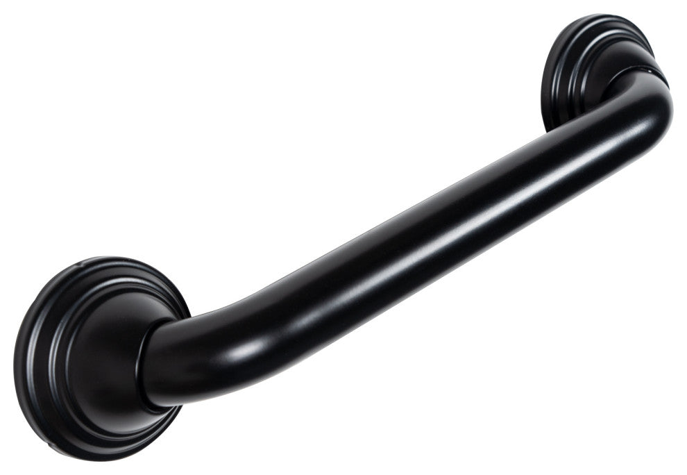 Utopia Alley Decorative Shower Safety Grab Bar, 12", Black