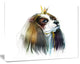 Cute Little Dog in Crown, Animal Canvas Art Print, 20"x12"