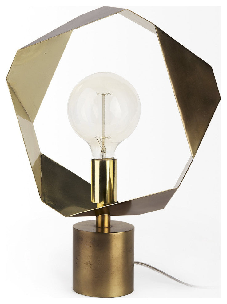 Golden Geometric Halo Table or Desk Lamp