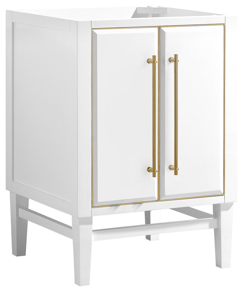 Mason 24" Vanity Only, White With Matte Gold Hardware