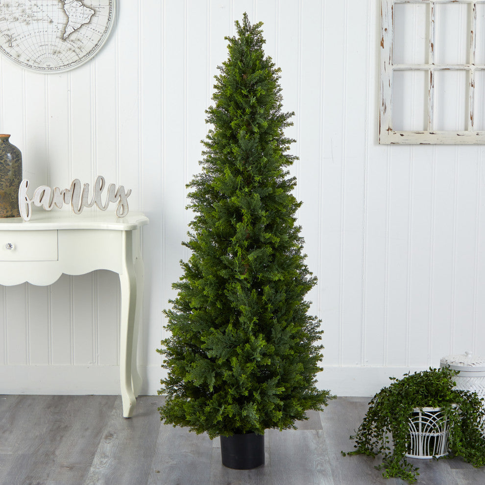 5.5' Cypress Cone Topiary Artificial Tree UV Resistant, Indoor/Outdoor