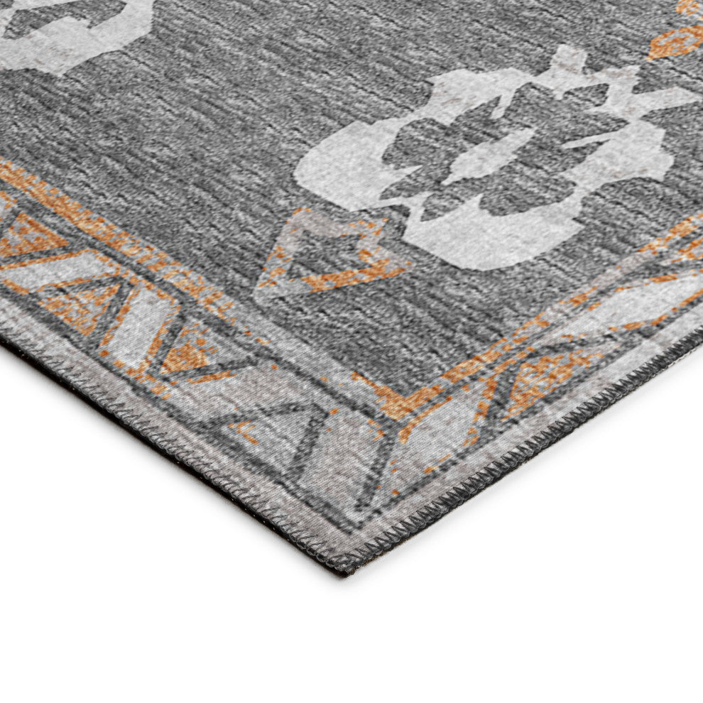 Indoor/Outdoor Sedona SN16 Charcoal Machine Washable 6' x 6' Round Rug