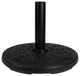 Black Flat Round Resin Base Stand for Patio Umbrella, 21lbs