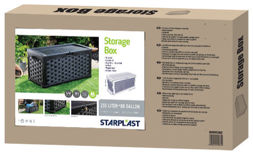 Starplast 88 Gallon Plastic Deck Box, Black