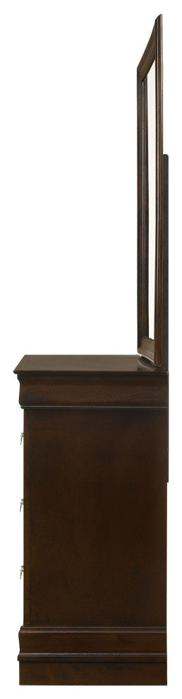 Louis Philippe 6-drawer Dresser With Mirror Cappuccino
