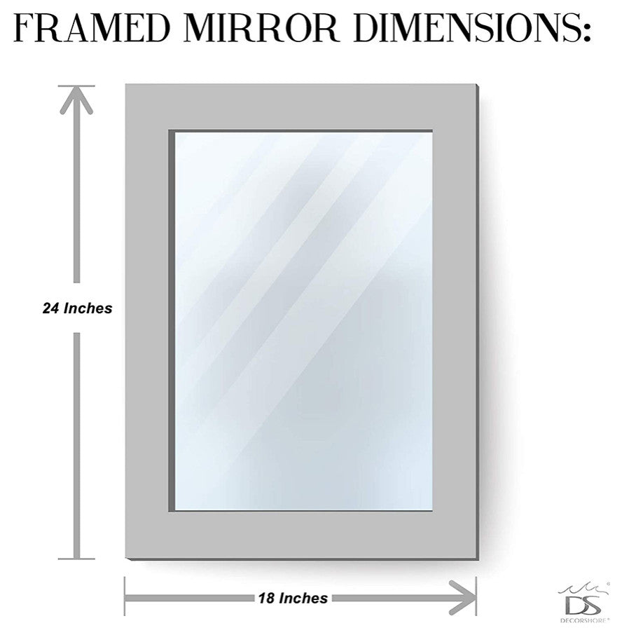 DecorShore 24"x18" Crackled Glass Mosaic Wall Mirror, Black