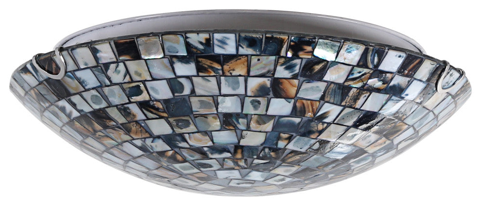 Chloe Lighting Crown Mosaic-Style 2-Light Ceiling-Flush Fixture 12" Wide