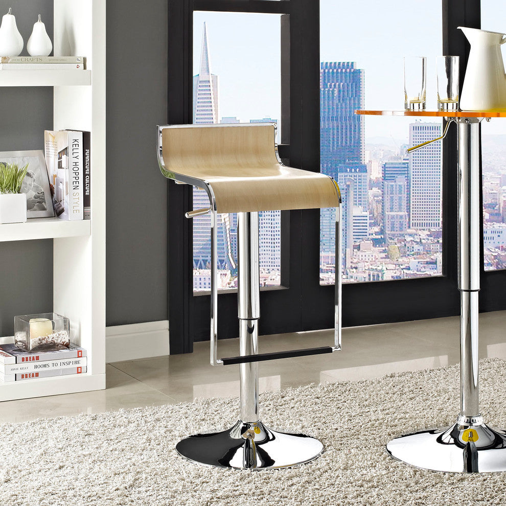 Modern Contemporary Dining Kitchen Wood Bar Stool Natural
