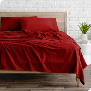 Bare Home Cotton Flannel Sheet Set, Red, Twin Xl