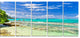 "Tranquil Seychelles Tropical Beach" Modern Seascape Wall Art, 5 Panels, 60"x28"